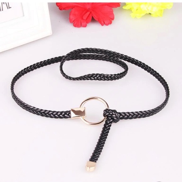 PU Leather Circle Tie Belt Set of 2 - Picture 2 of 3